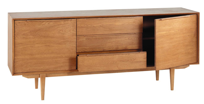 Midcentury-style Portobello long sideboard at Maisons Du Monde