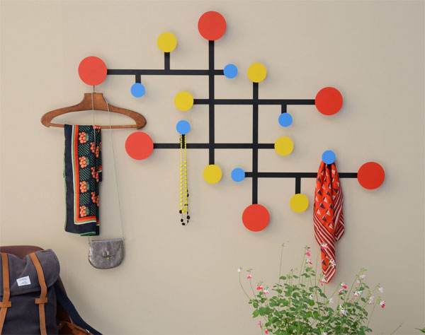 Mondrian-inspired Piet coat stand by Presse Citron