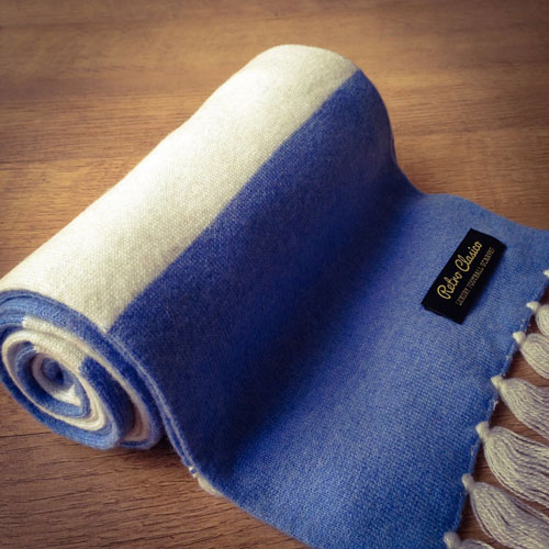 Vintage-style merino wool striped football scarves by Retro Clasico