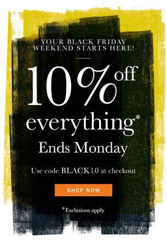 Black Friday deal: 10 per cent off at Heal’s