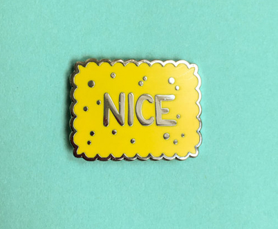 Classic biscuit enamel badges by Nikki McWilliams at Etsy