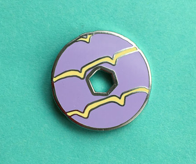 Classic biscuit enamel badges by Nikki McWilliams at Etsy