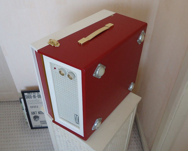 Original and restored 1960s Dansette Bermuda record player on eBay