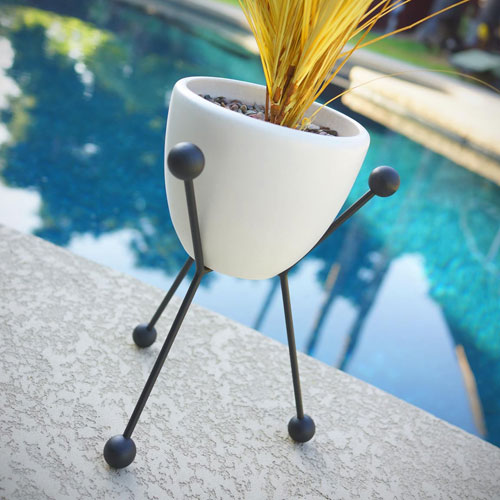 Retro-style Sputnik planter by Atomic Martini