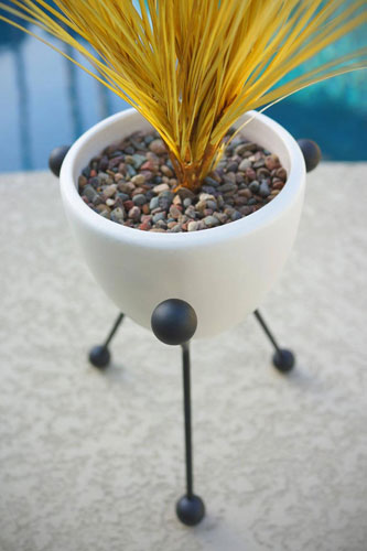 Retro-style Sputnik planter by Atomic Martini
