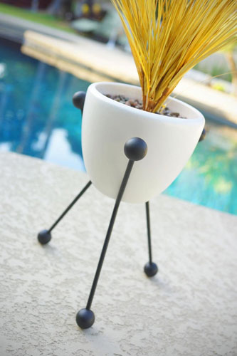 Retro-style Sputnik planter by Atomic Martini