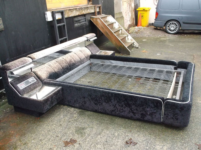 1970s bed with built-in radio and light on eBay