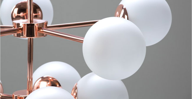 Globe retro chandelier at Made