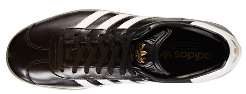 black leather gazelle trainers