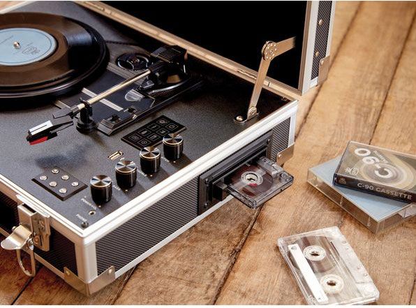 GPO Retro Flight portable record and cassette player