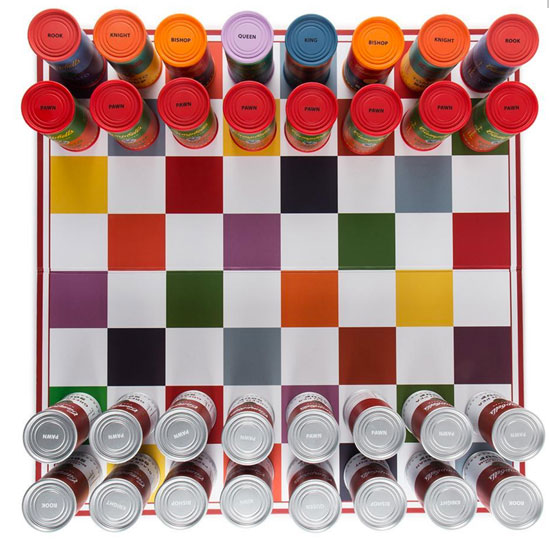 Andy Warhol Campbells Soup Can Chess Set by Kidrobot