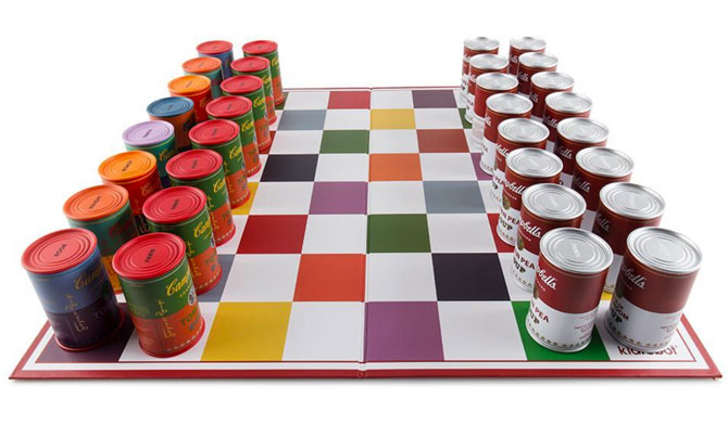 Andy Warhol Campbells Soup Can Chess Set by Kidrobot