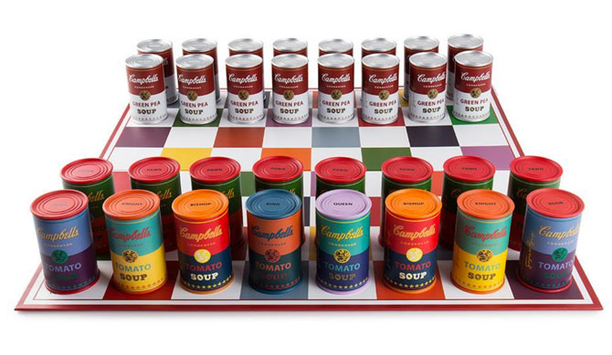 Andy Warhol Campbells Soup Can Chess Set by Kidrobot