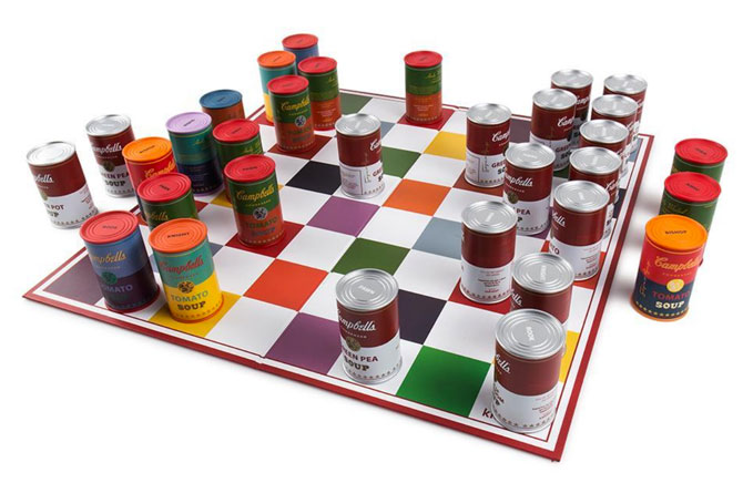 Andy Warhol Campbells Soup Can Chess Set by Kidrobot