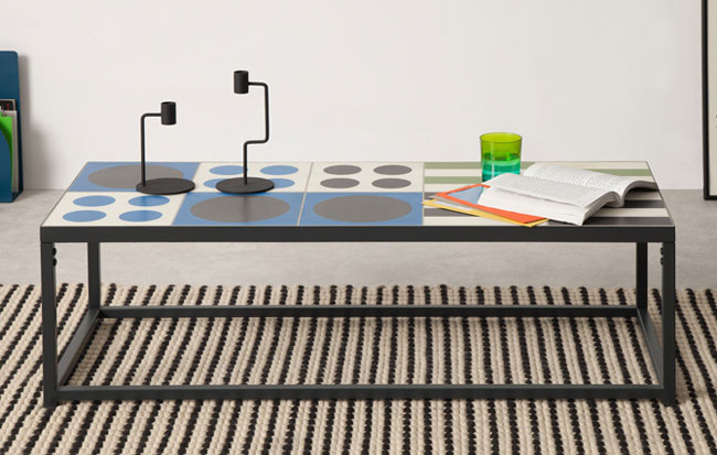Vitti retro tiled table at Made