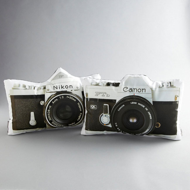 Vintage camera cushions from In the Seam
