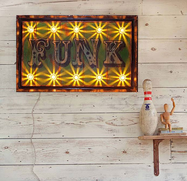 Vintage-style light up circus signs by Argent and Sable