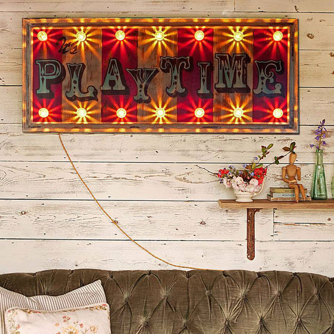 Vintage-style light up circus signs by Argent and Sable