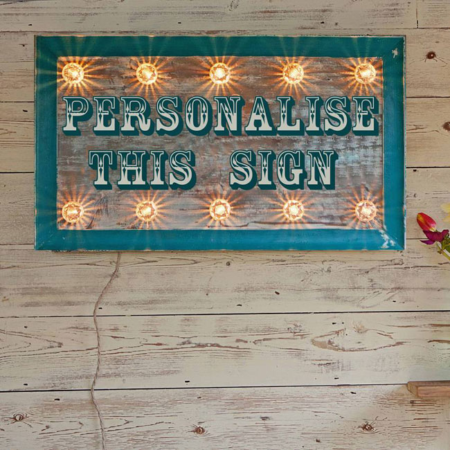 Vintage-style light up circus signs by Argent and Sable