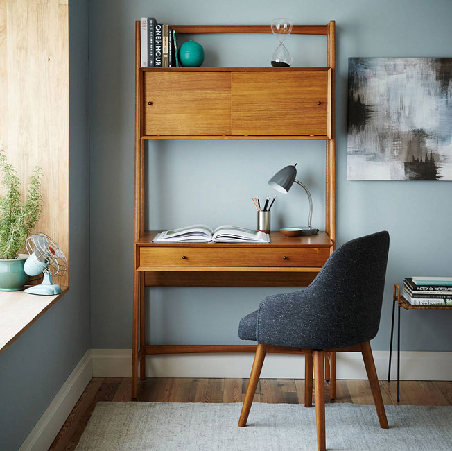 Retro office: Mid-century wall desk from West Elm