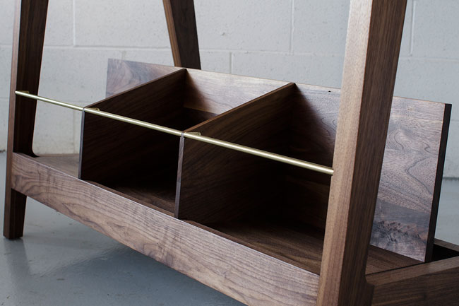 Handmade midcentury record display units by Kai Takeshima