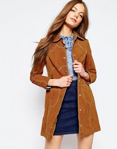 ASOS vintage-style mac in suede