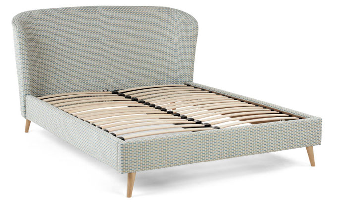 Lulu midcentury-style bed in Honeycomb Weave at Made