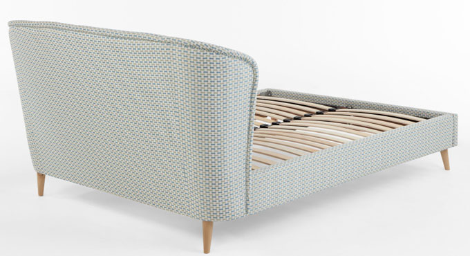 Lulu midcentury-style bed in Honeycomb Weave at Made