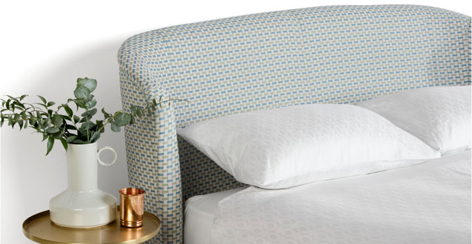 Lulu midcentury-style bed in Honeycomb Weave at Made