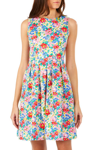 Vintage-style Hatty floral garden dress at Sugarhill Boutique