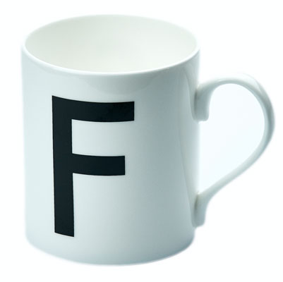 Johnston Typeface mugs at the London Transport Museum Shop