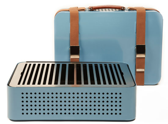 Mon Oncle retro-style portable barbecue - shaped like a vintage suitcase