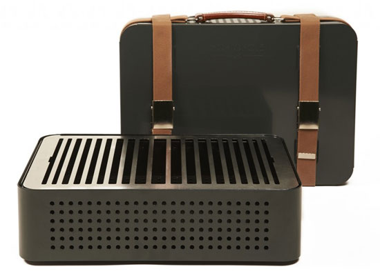 Mon Oncle retro-style portable barbecue - shaped like a vintage suitcase