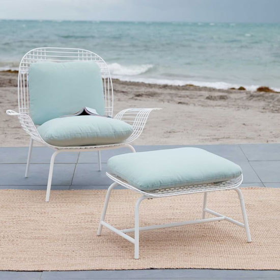 Midcentury-style Palm outdoor lounge chair at West Elm