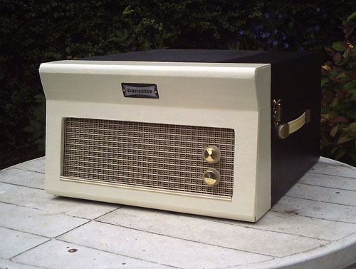 Restored 1960s Dansette Major Deluxe 21 record player in black