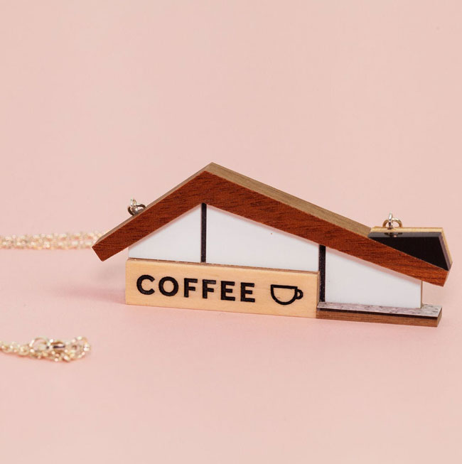 Midcentury Modern necklaces and brooches by Tiny Scenic