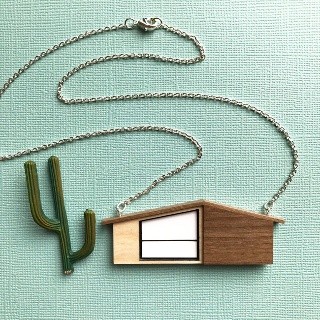 Midcentury Modern necklaces and brooches by Tiny Scenic