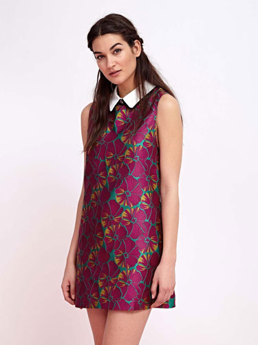 1960s-style Flowerchild Jacquard Dress at Sister Jane