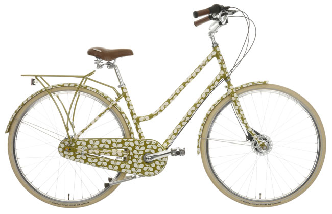 Orla Kiely Olive and Orange cycling and camping range at Halfords