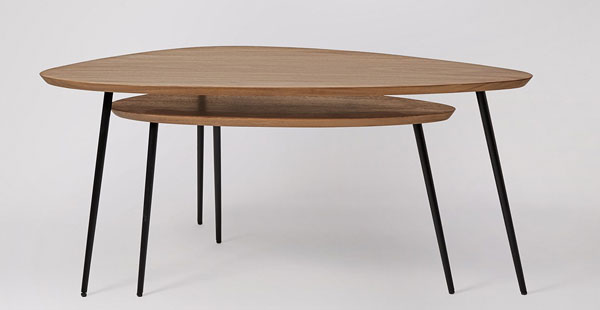 Sills midcentury-style coffee table set at Swoon Editions