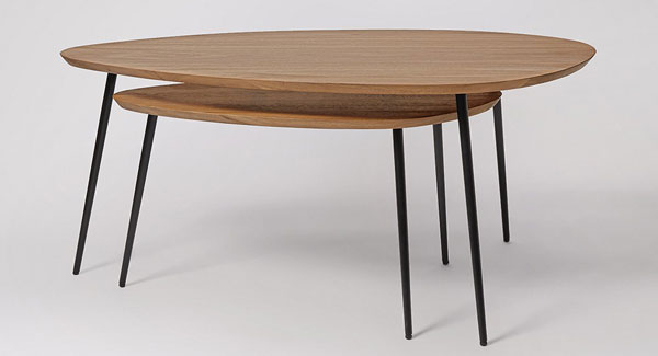 Sills midcentury-style coffee table set at Swoon Editions