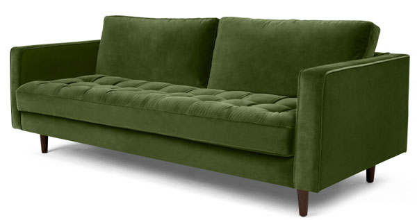 Midcentury-style Scott armchair and sofa returns to Made in new velvet finishes