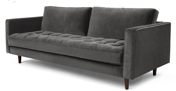 Midcentury-style Scott armchair and sofa returns to Made in new velvet finishes