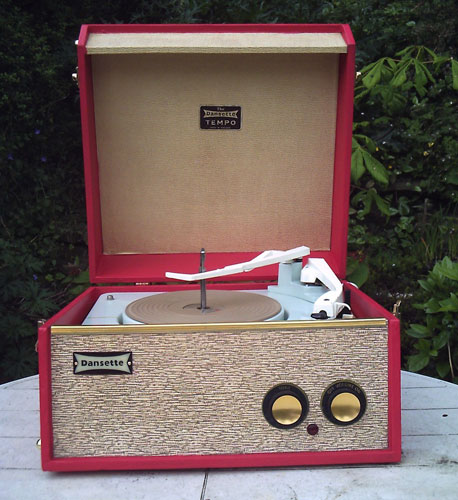 1962 Dansette Tempo record player in classic red