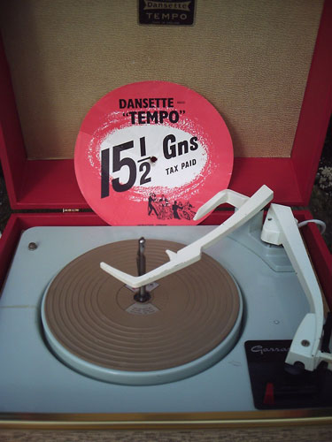 1962 Dansette Tempo record player in classic red