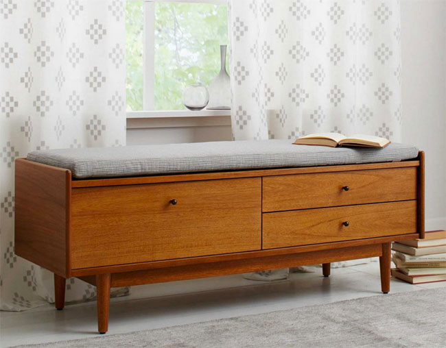 Mid-Century Entryway Bench by West Elm