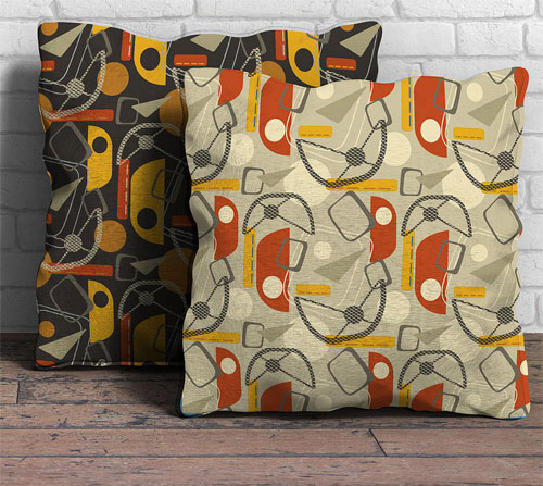 Architectural cushions: Manchester Modernist Collection by Gail Myerscough