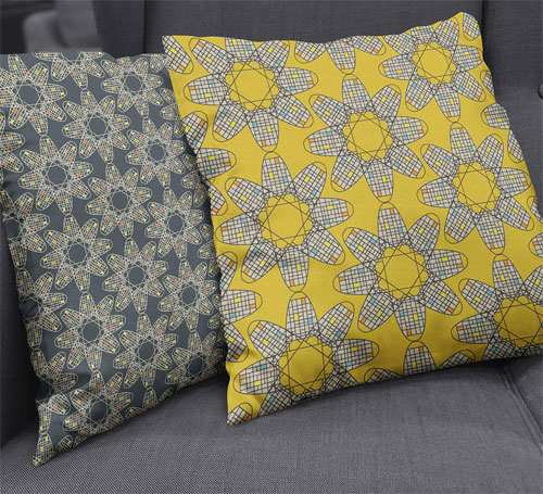Architectural cushions: Manchester Modernist Collection by Gail Myerscough