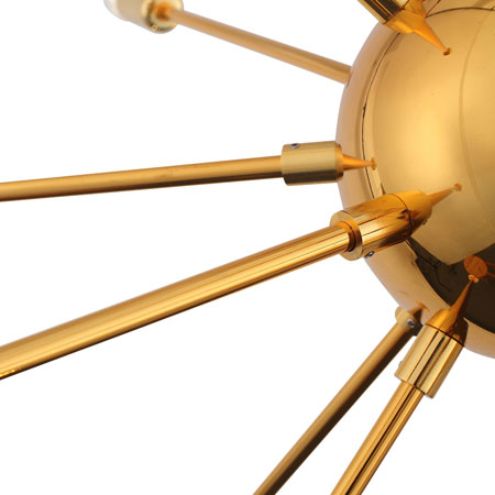 Sputnik-style Quasar Gold Chandelier at Dot and Bo