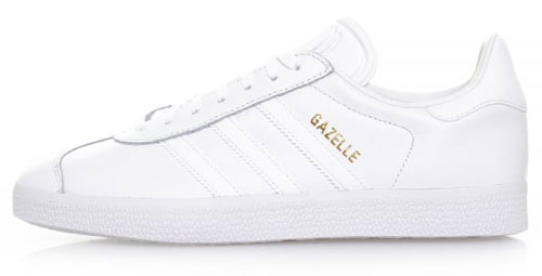 adidas gazelle all white leather